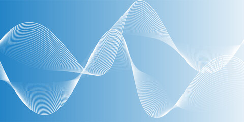 Abstract white wavy glowing lines on a blue background. Futuristic digital high-technology pattern. Health Care concept. Vector illustration © sholeh