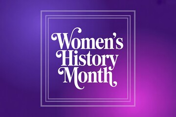 Fototapeta premium Purple background with womens history month text in white font