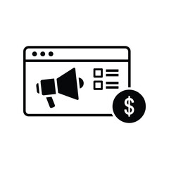 Paid Advertisement icon in vector