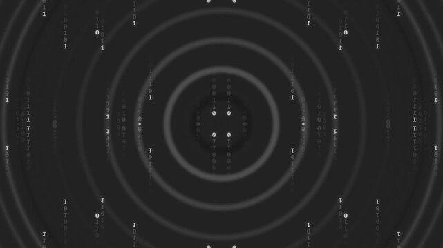 Abstract Dark Gray Concentric Circles Background.