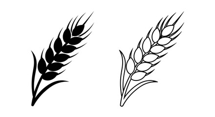 Obraz premium Two wheat ears illustration, wheat ears, wheat, ears, illustration, vector, art, design, drawing, Vector