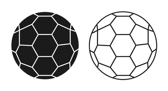 Black and white soccer ball with hexagonal and pentagonal patterns on a white background Vector
