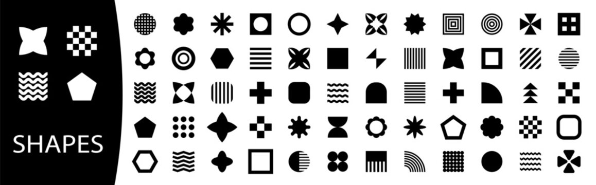 Geometric shapes vector. Trendy minimalist basic figures. Geometric shapes vector illustration isolated on a white background.