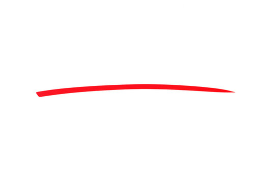 Hand drawn red underline doodle element indicating correction, emphasis, or highlight with transparent background