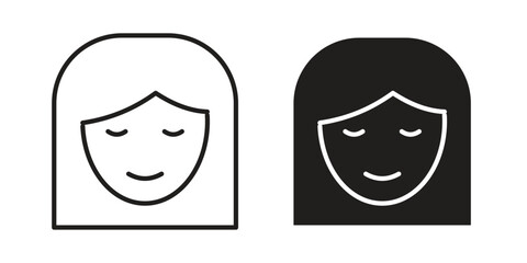 Obraz premium Girl icon. Vector linear icon collection. Vector EPS10