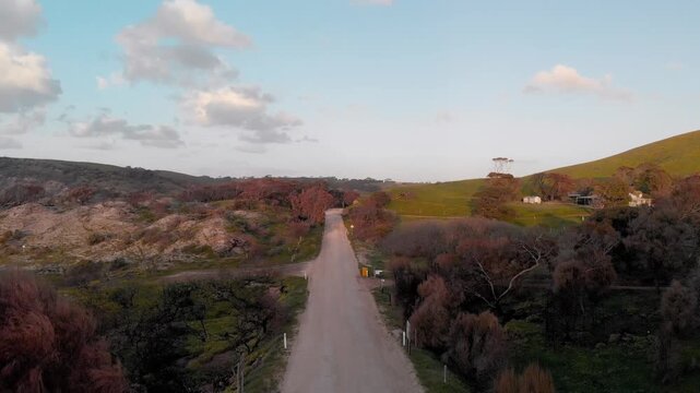 Snelling Beach at sunset in Kangaroo Island, Australia from drone