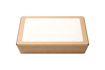 Empty cardboard takeout food container box isolated on transparent background