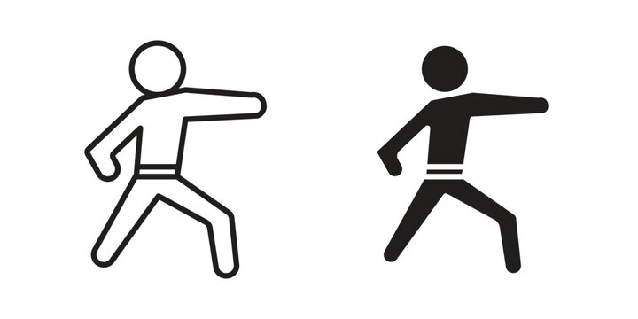 Karate fighter icon. Vector linear icon collection. Vector EPS10