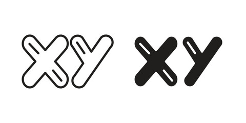 Obraz premium Masculine Chromosomes icon. Vector linear icon collection. Vector EPS10