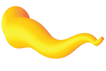 Abstract Yellow Liquid Flow Shape &ndash; Modern 3D Fluid Gradient Blob Vector Design