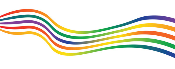 Abstract Rainbow Wave Line Pattern. Vector Background with Dynamic Gradient Lines.