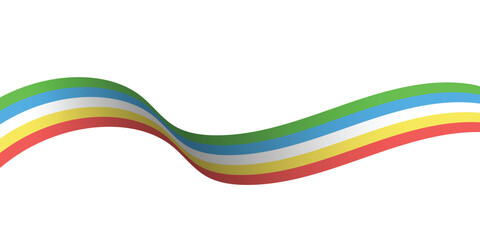 Awareness Ribbon Wave in Rainbow Colors &ndash; Disability Support Symbol Vector Illustration