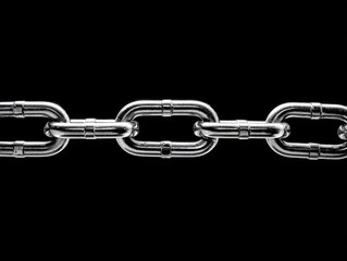 Obraz premium chain links connected isolated on a black background
