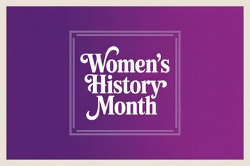 Womens history month logo on purple background for celebration