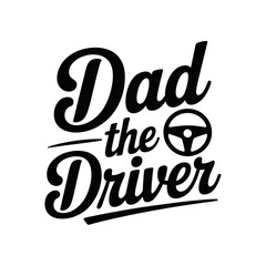 Vintage logo celebrating dad as the driver with a steering wheel icon Vector, illustration