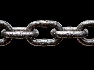 Fototapeta premium chain links connected isolated on a black background