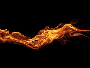 flame border element isolated on a black background