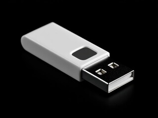 usb flash drive isolated on a black background