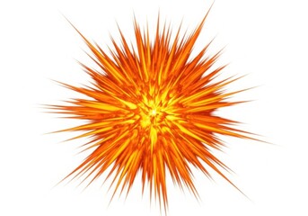 A vibrant orange and yellow explosion on a white background
