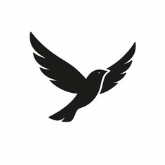 Fototapeta premium Majestic black bird in mid flight with wings spread wide