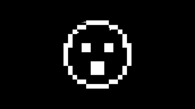 Pixel icon with glitch and noise effects
