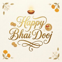 Obraz premium Celebratory greeting card for the festival of bhai dooj with decorative elements