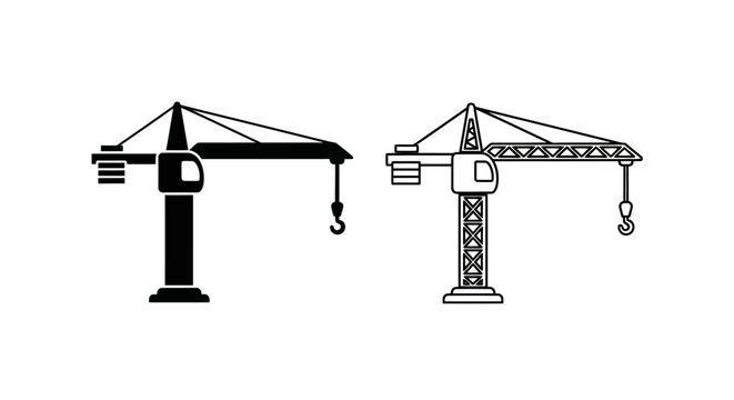 Industrial crane equipment heavy machinery construction lifting tools vector illustration Vector