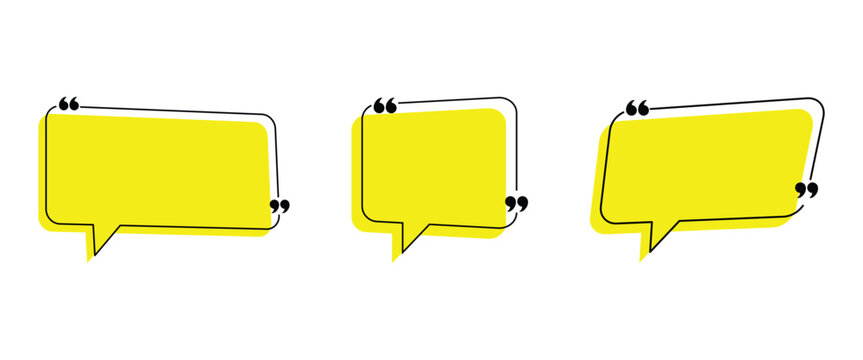 Text box quote frame set designed to highlight important text and Used as a design element. vector banner illustration.