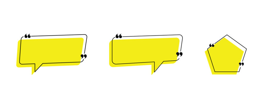 Text box quote frame set designed to highlight important text and Used as a design element. vector banner illustration.