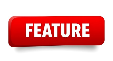 Red feature button with white text