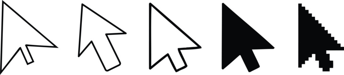 Mouse cursor icon set. Computer Navigation Pointer & Clicker Graphics