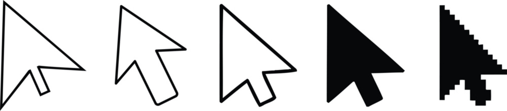 Mouse cursor icon set. Computer Navigation Pointer & Clicker Graphics