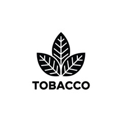 Black and white tobacco leaf logo with the word tobacco underneath