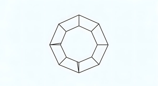 Geometric shape of a dodecagon with twelve equal sides