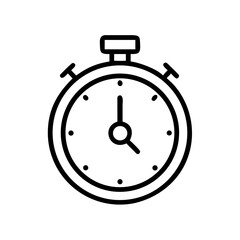 Obraz premium A simple black line drawing of a stopwatch on a white background Vector