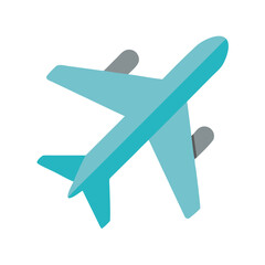 Obraz premium A blue airplane icon on a white background Vector