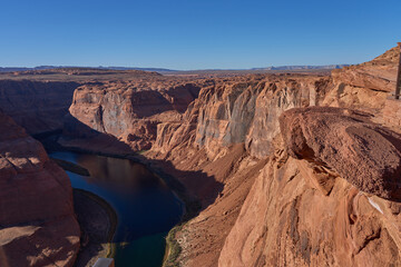 Page,&nbsp;Arizona, United States - October 20, 2025 - Iconic Horseshoe Bend in Arizona, a dramatic natural wonder carved by the Colorado River