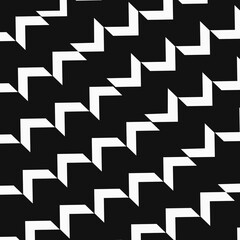 Seamless Black and White Zigzag Pattern &ndash; Minimal Geometric Abstract Background