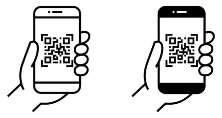 qr code mobile scanning icon