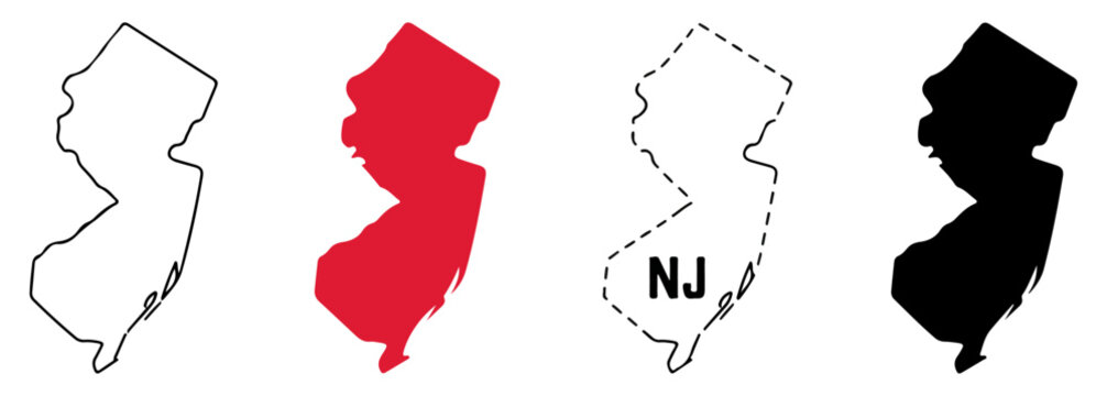new jersey state map icon set