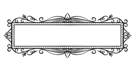 Fototapeta premium Decorative hand drawn frame in classical Barocco or renaissance style with swirls and leaves. Ornamental elements for borders. can be used as photo frame and for paintings. Wedding and invitation