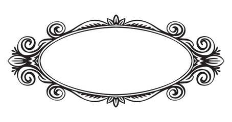 Fototapeta premium Decorative hand drawn frame in classical Barocco or renaissance style with swirls and leaves. Ornamental elements for borders. can be used as photo frame and for paintings. Wedding and invitation