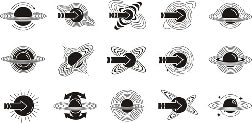 Vintage tribal tattoo art collection featuring a seamless set of black and white fish icons and floral nature elements for a decorative sea animal vector illustration © Apurba