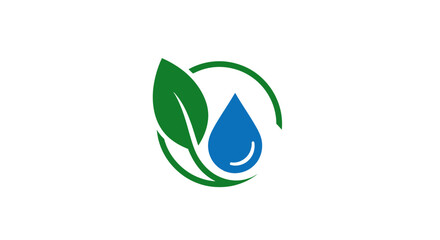 Eco-friendly water conservation logo design element.