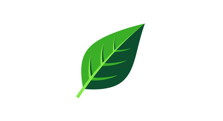 Green leaf illustration with gradient effect and simple design.