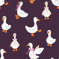 Goose with pattern. Design for fabric, textiles, wallpaper, packaging	