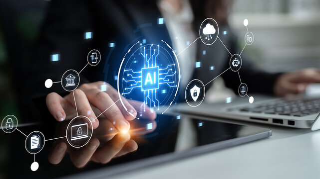 Connected AI platform links cloud services, security, finance and mobile workflows, enabling automation, data analytics and governance for modern digital business. Corpus