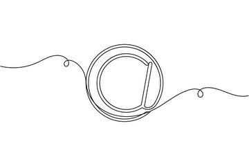 Obraz premium Email contact sign icon continuous one line drawing single art on white background minimalist at symbol outline vector illustration