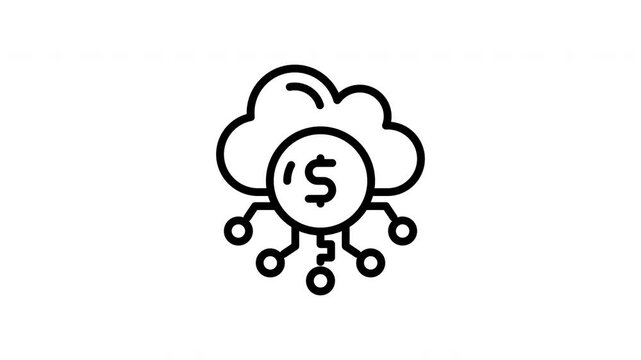cloud mining animation icon
