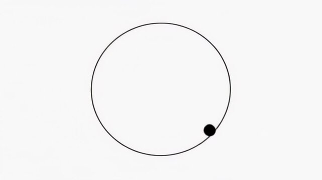 Minimalist circle with a small dot on the edge as a simple abstract geometric design.